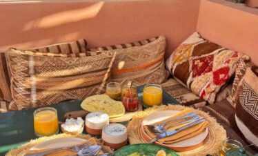 Traditional Moroccan breakfast Agafay Desert camp