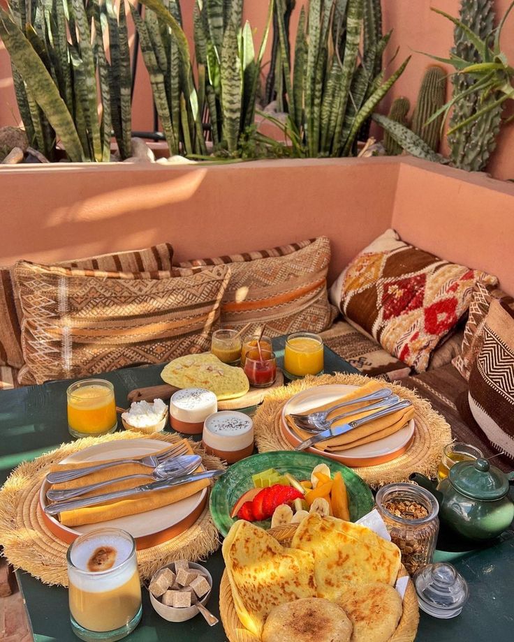 Traditional Moroccan breakfast Agafay Desert camp